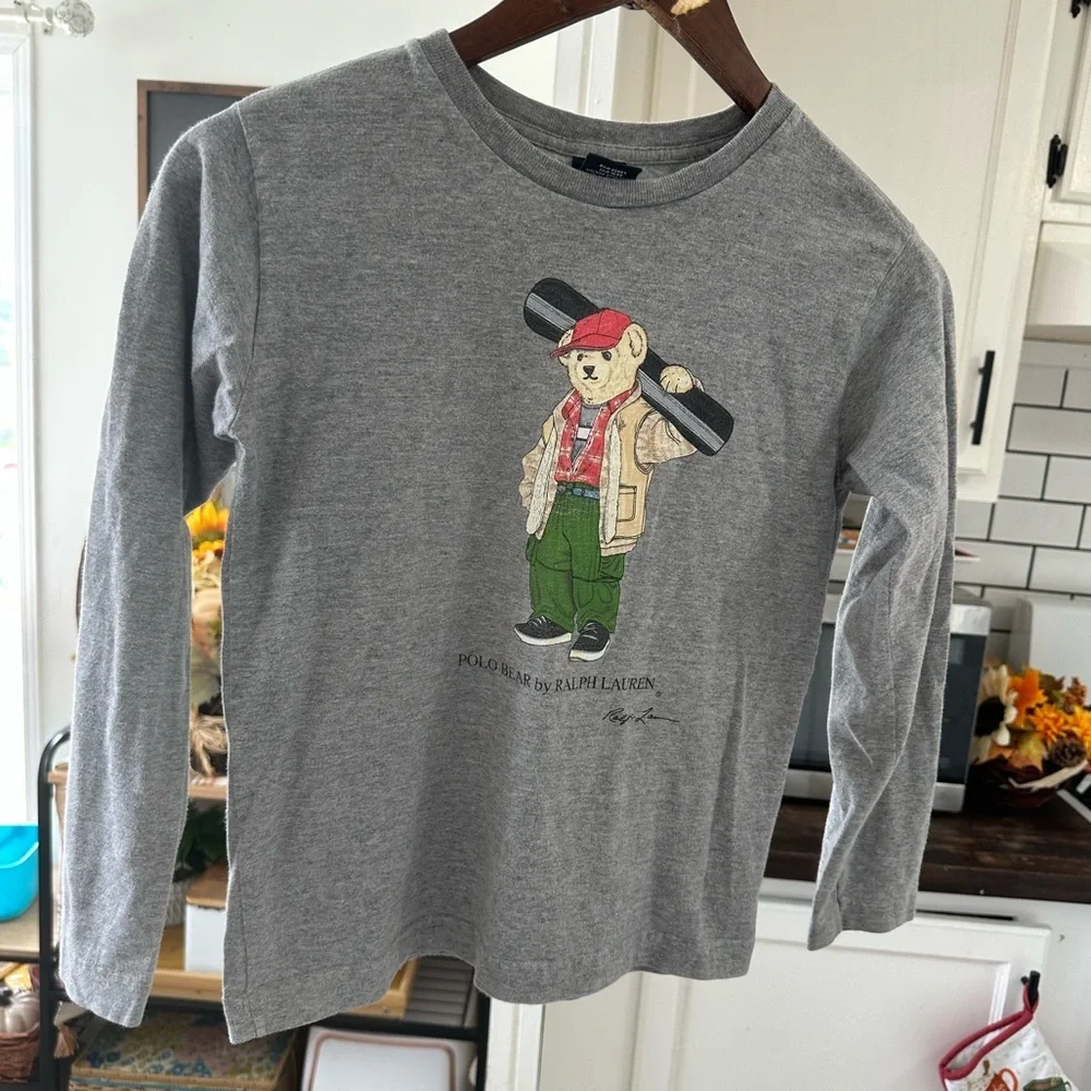 Vintage Polo Ralph Lauren Polo Bear Shirt Snowboarding Bear Boys Size 7